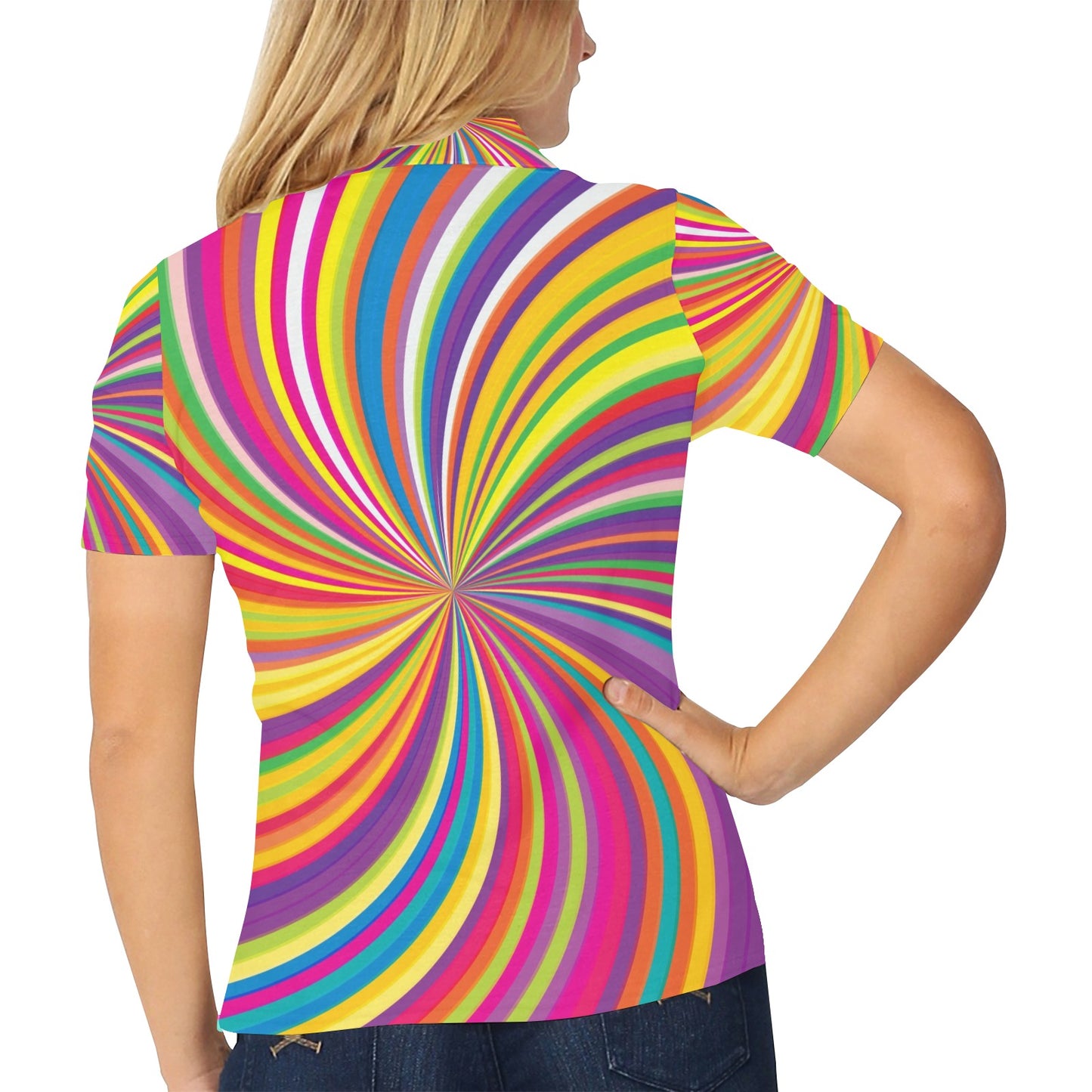 Vortex Print Design LKS301 Women's Polo Shirt