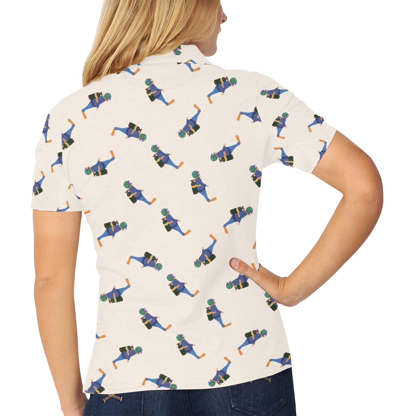 Scuba Driver Print Design LKS301 Women's Polo Shirt