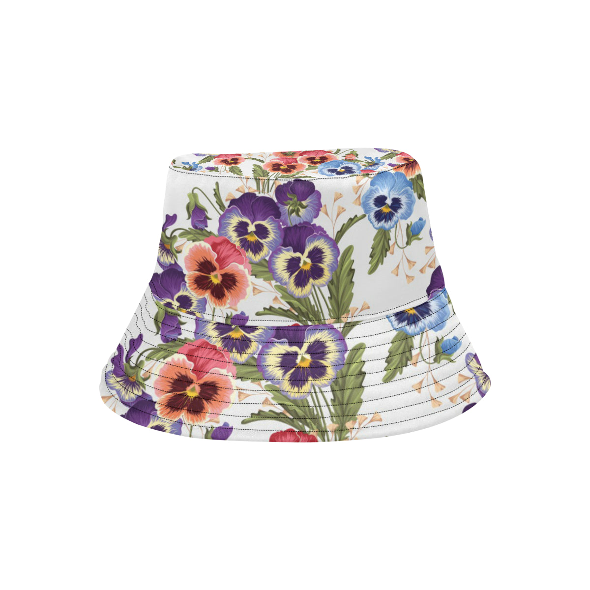 Pansy Pattern Print Design PS06 Unisex Bucket Hat