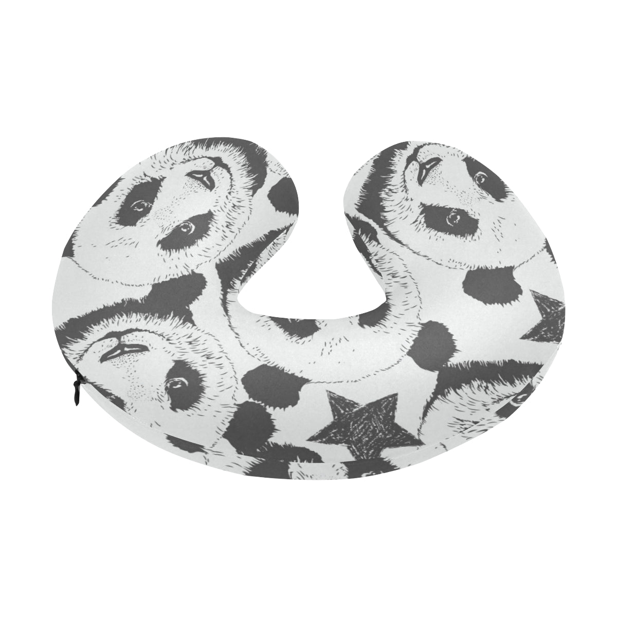 Panda Pattern Print Design A02 U-Shaped Travel Neck Pillow