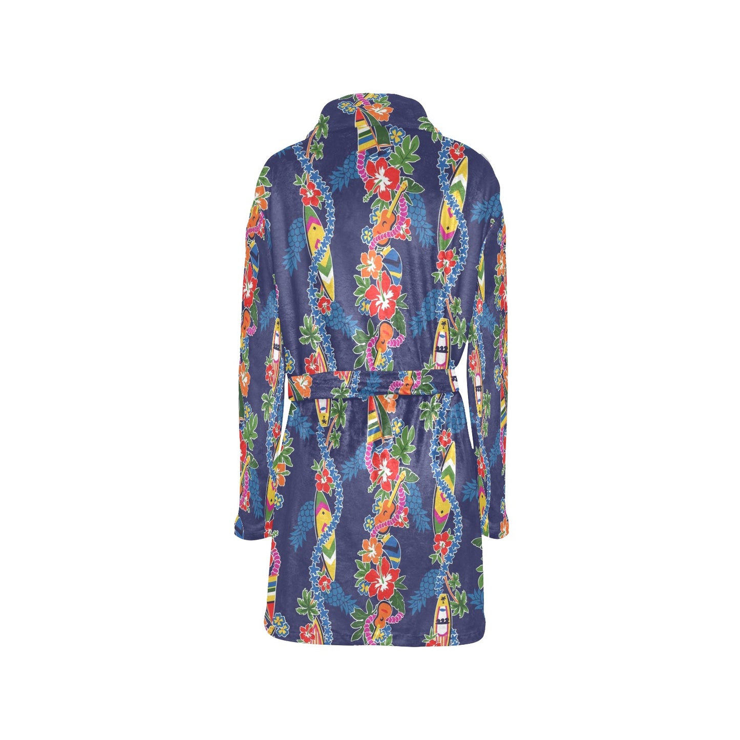Hawaiian Themed Pattern Print Design H04 Women's Fleece Robe