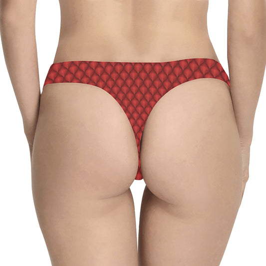 Dragons Red Skin Texture Women's Thongs