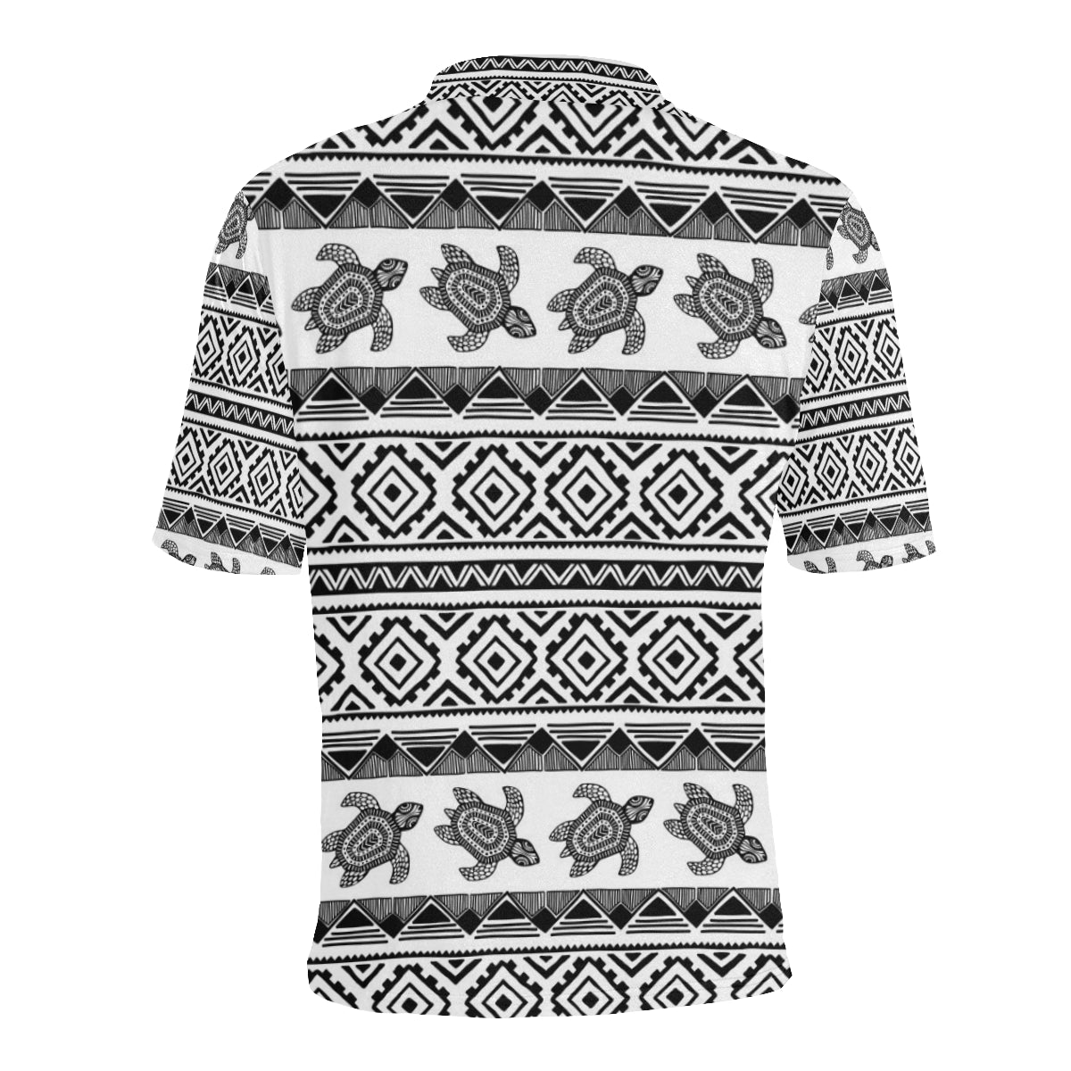 Sea Turtle Tribal Aztec Men Polo Shirt