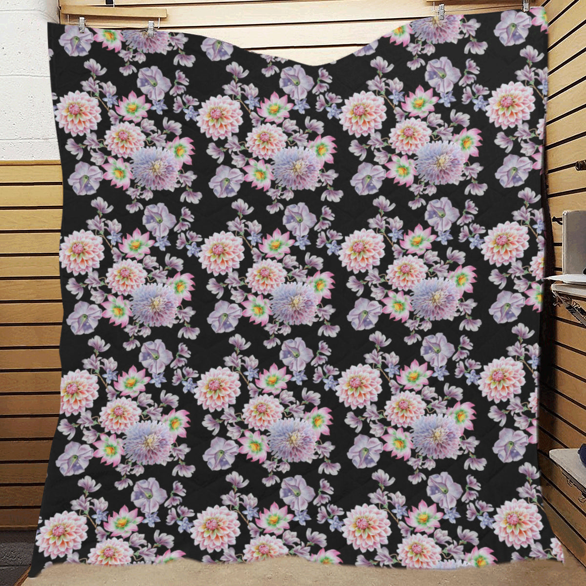 Dahlia Pattern Print Design DH012 Premium Quilt