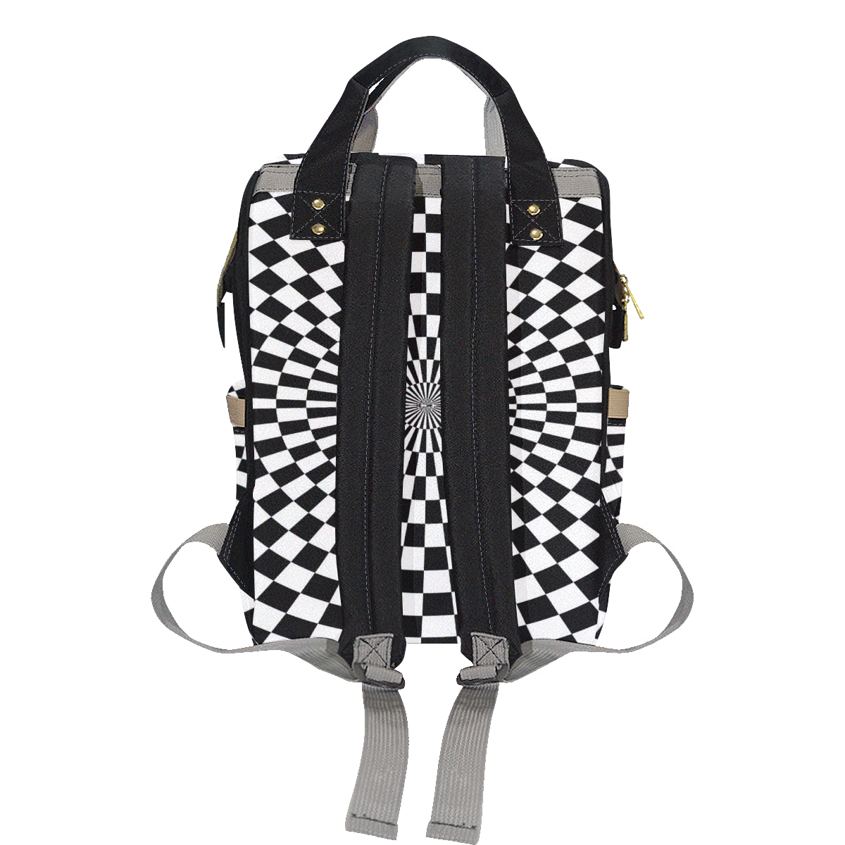 Checkered Flag Optical illusion Diaper Bag Backpack