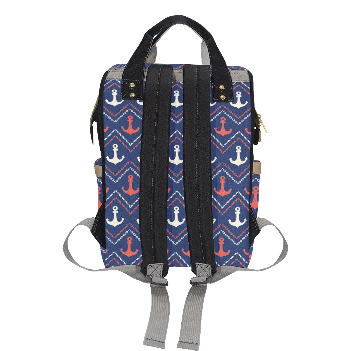 Anchor Pattern Print Design 07 Diaper Bag Backpack