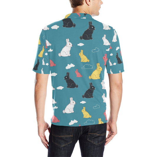 Rabbit Pattern Print Design RB014 Men Polo Shirt