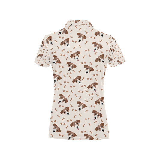Russell Terriers Paw Print Design LKS303 Women's Polo Shirt