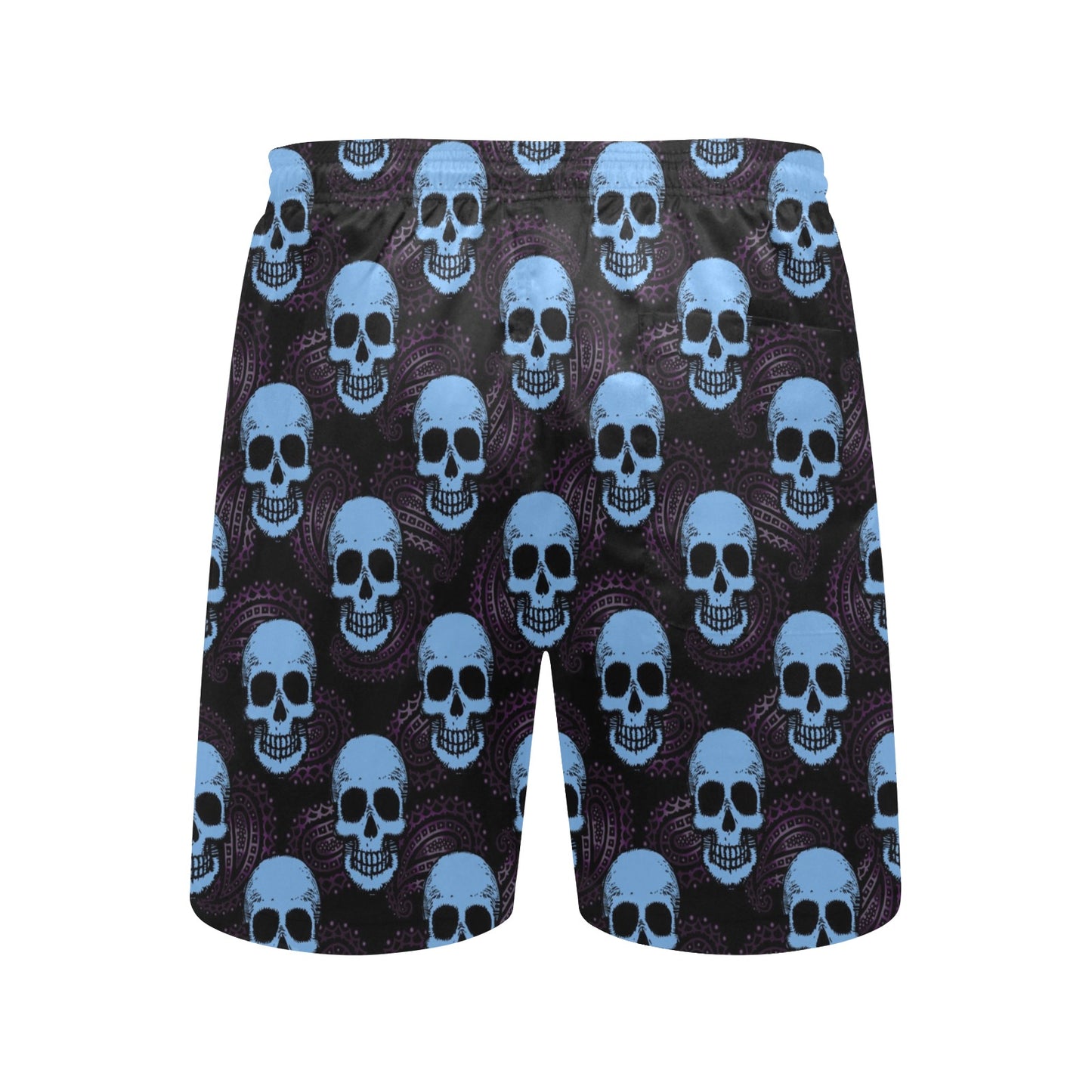 Skull Print Design LKS3012 Men's Swim Trunks Beach Shorts
