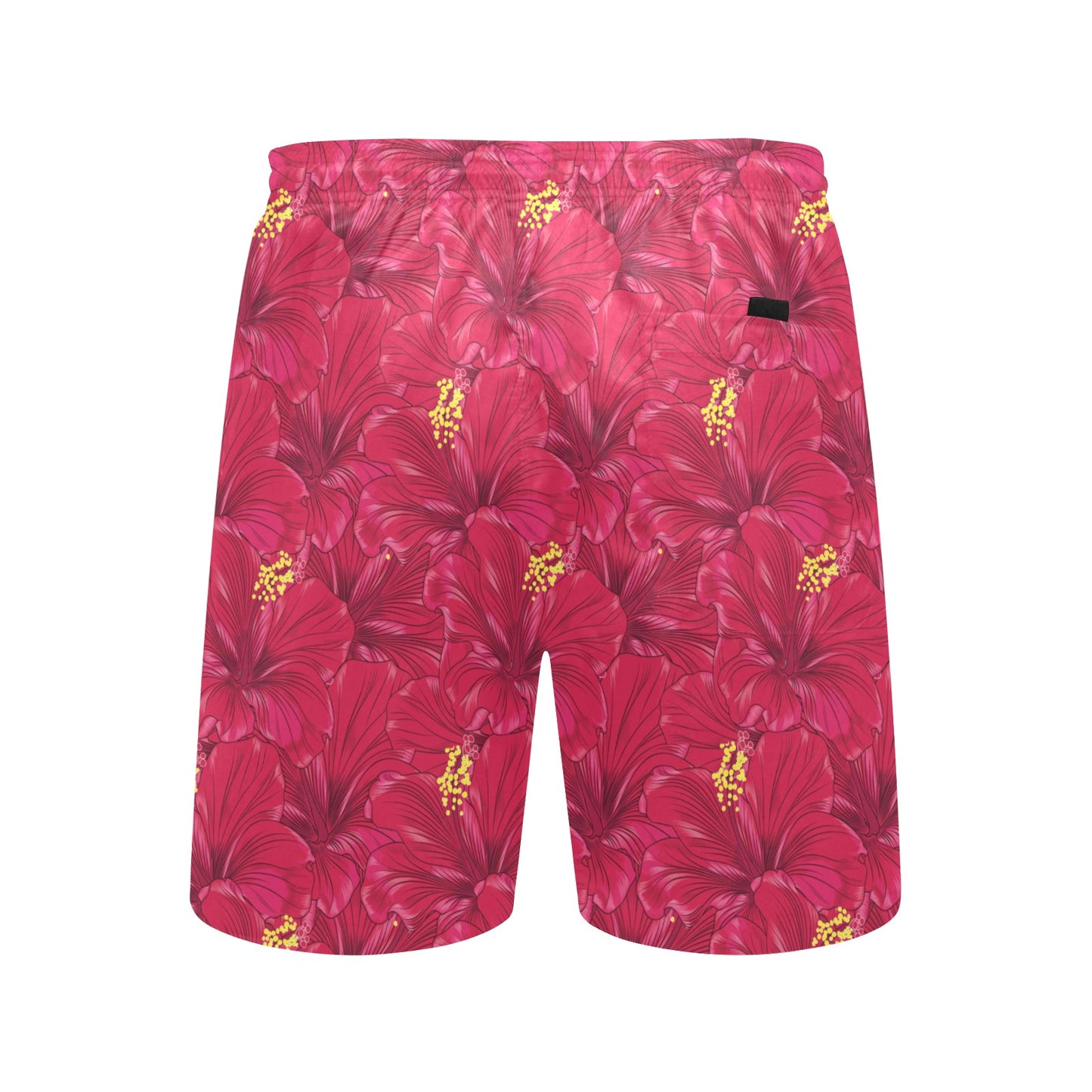 Hibiscus Red Pattern Print LKS308 Men's Swim Trunks Beach Shorts
