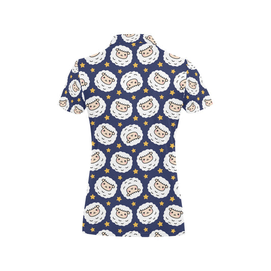 Sheep Print Design LKS402 Women's Polo Shirt