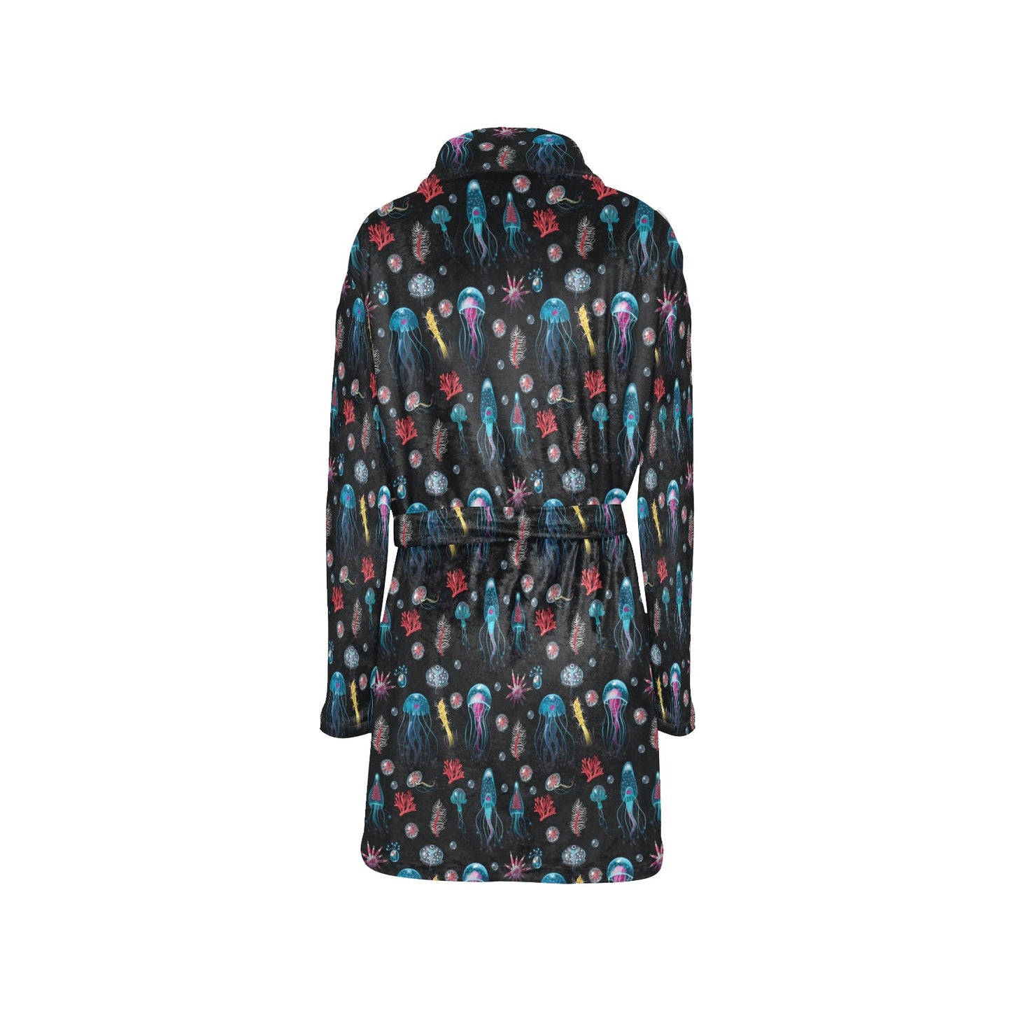 Jellyfish Underwater Print Women's Fleece Robe