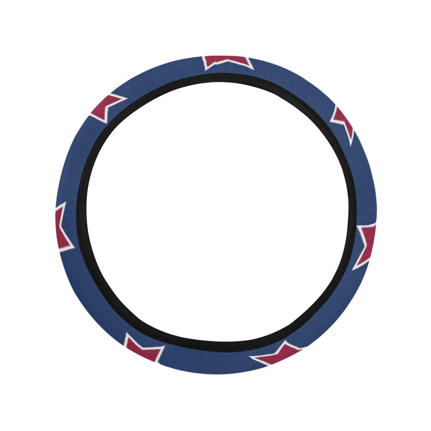 Star Red Blue Print Design LKS301 Steering Wheel Cover with Elastic Edge