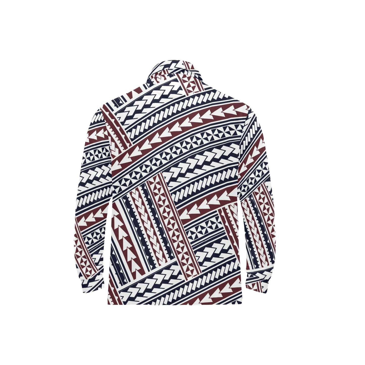 Polynesian Tribal line Long Sleeve Polo Shirt For Men's