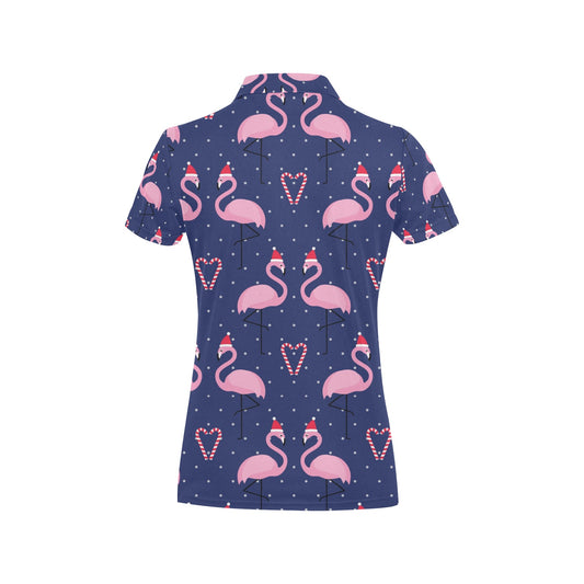Flamingo Christmas Women's Polo Shirt