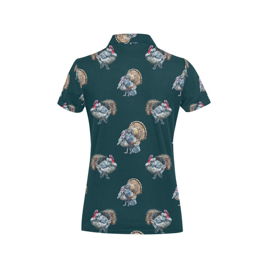Turkey Pattern Print Design 03 Women's Polo Shirt