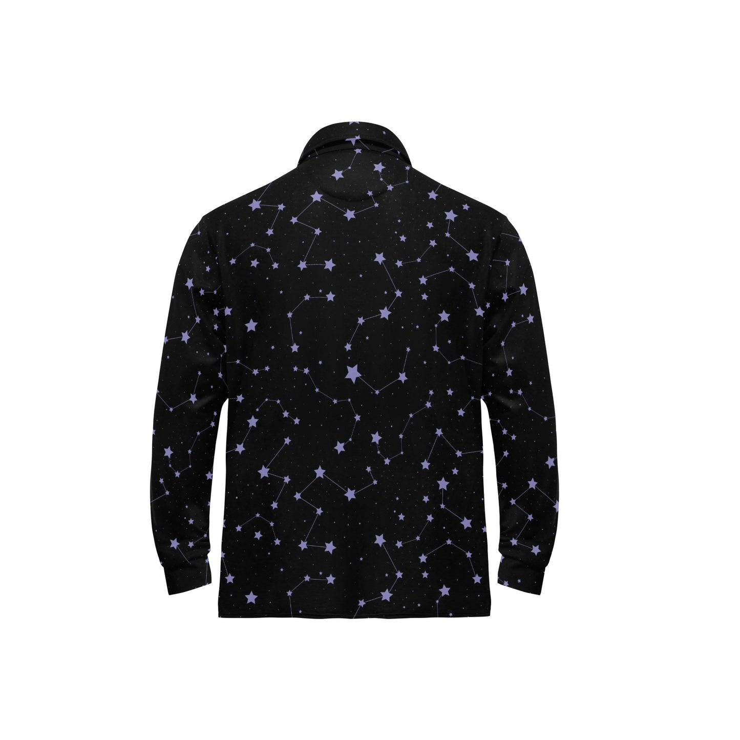 Star Print Design LKS303 Long Sleeve Polo Shirt For Men's