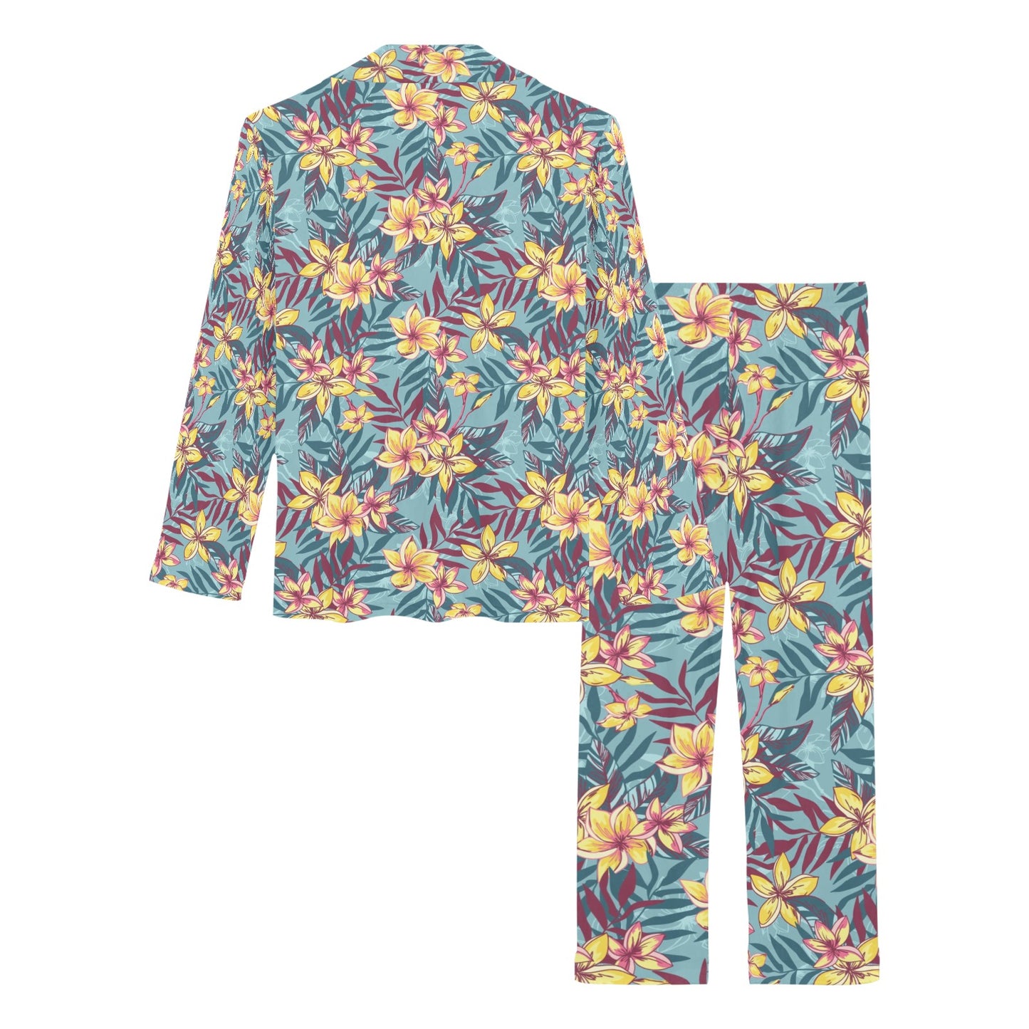 Summer Floral Print Design LKS304 Women's Long Pajama Set