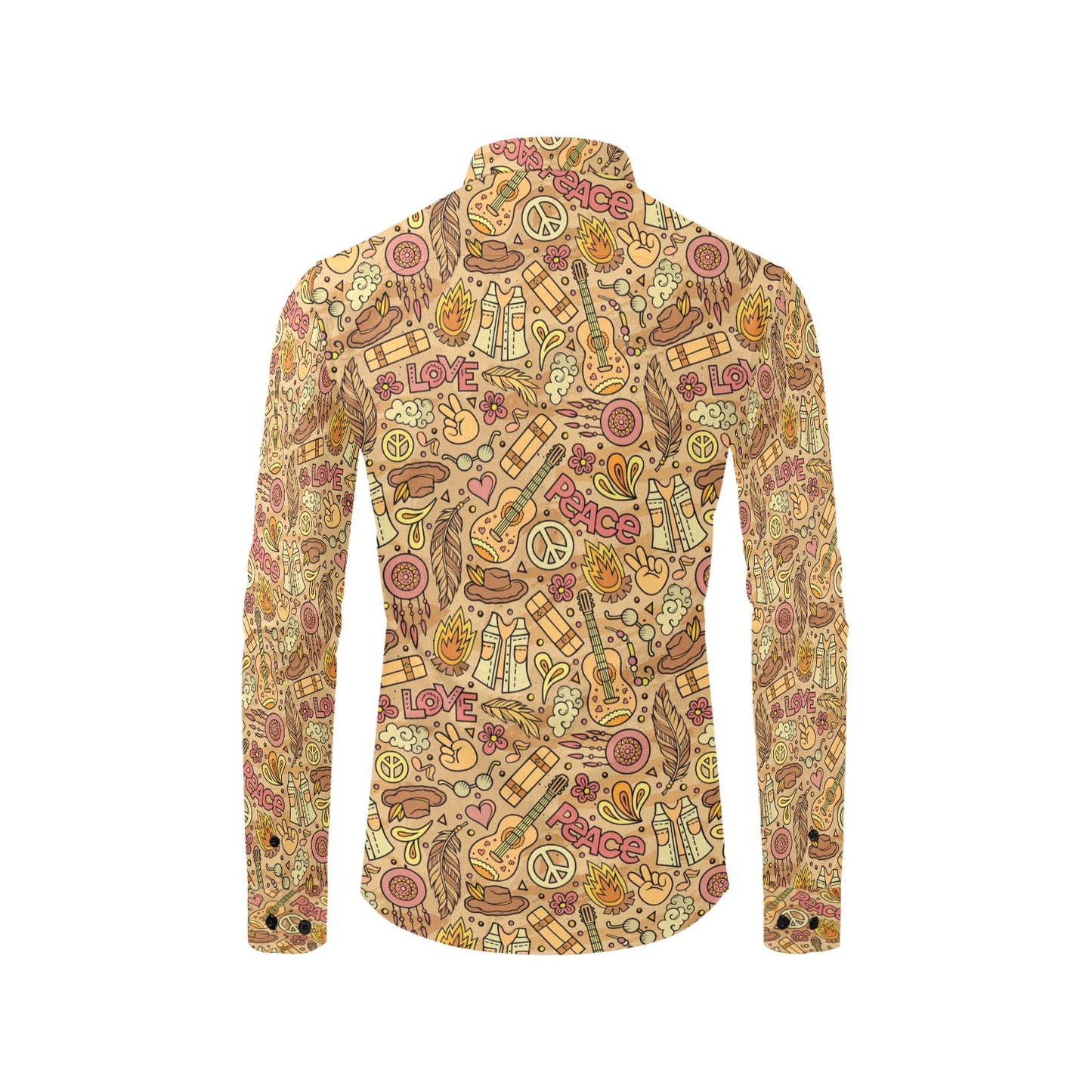 Hippie Print Design LKS305 Men's Long Sleeve Dress Shirt