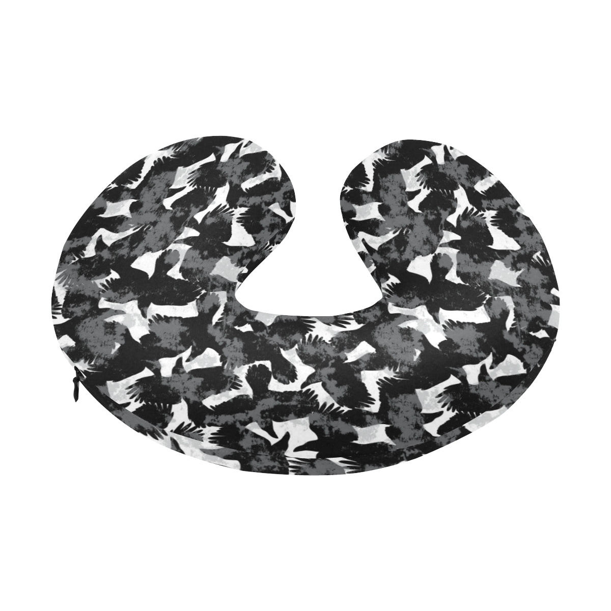 Crow Pattern Print Design 01 U-Shaped Travel Neck Pillow