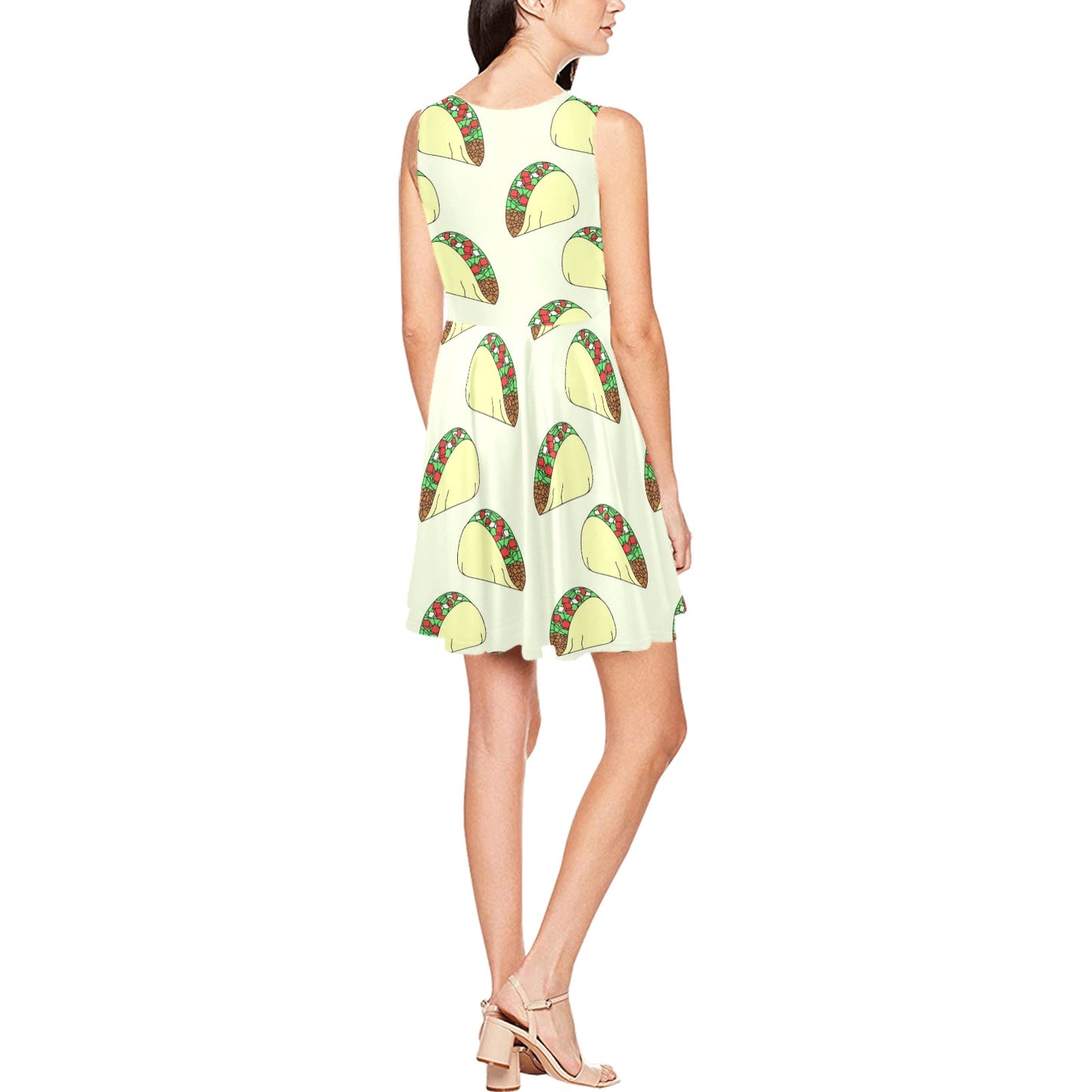 Taco Pattern Print Design TC05 Sleeveless Dress