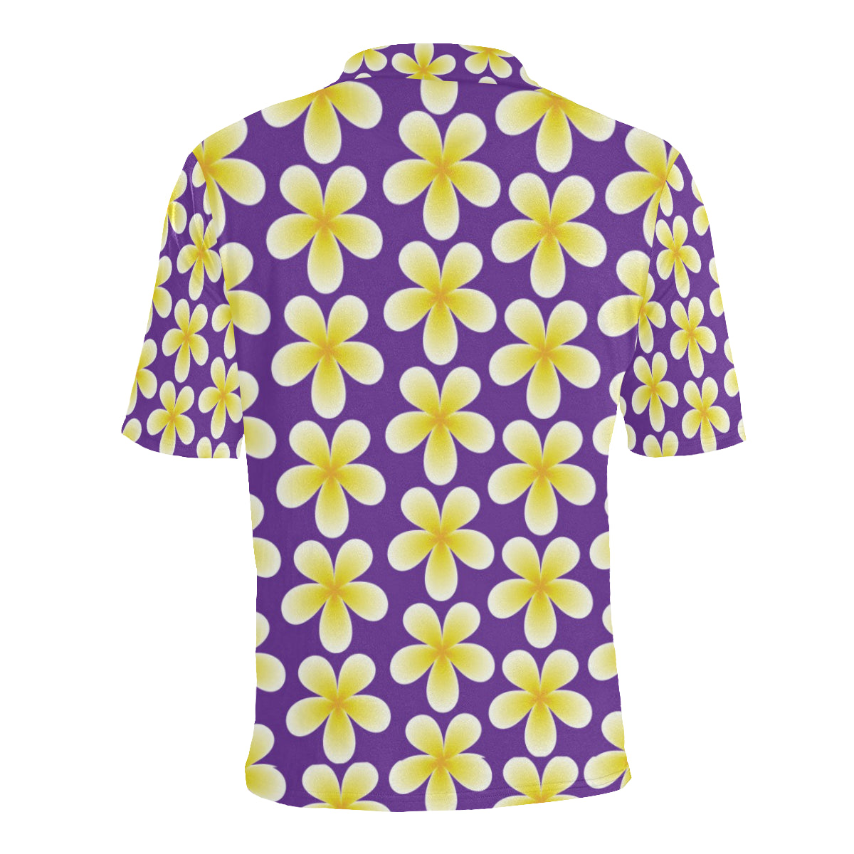 Yellow Plumeria Pattern Print Design PM05 Men Polo Shirt