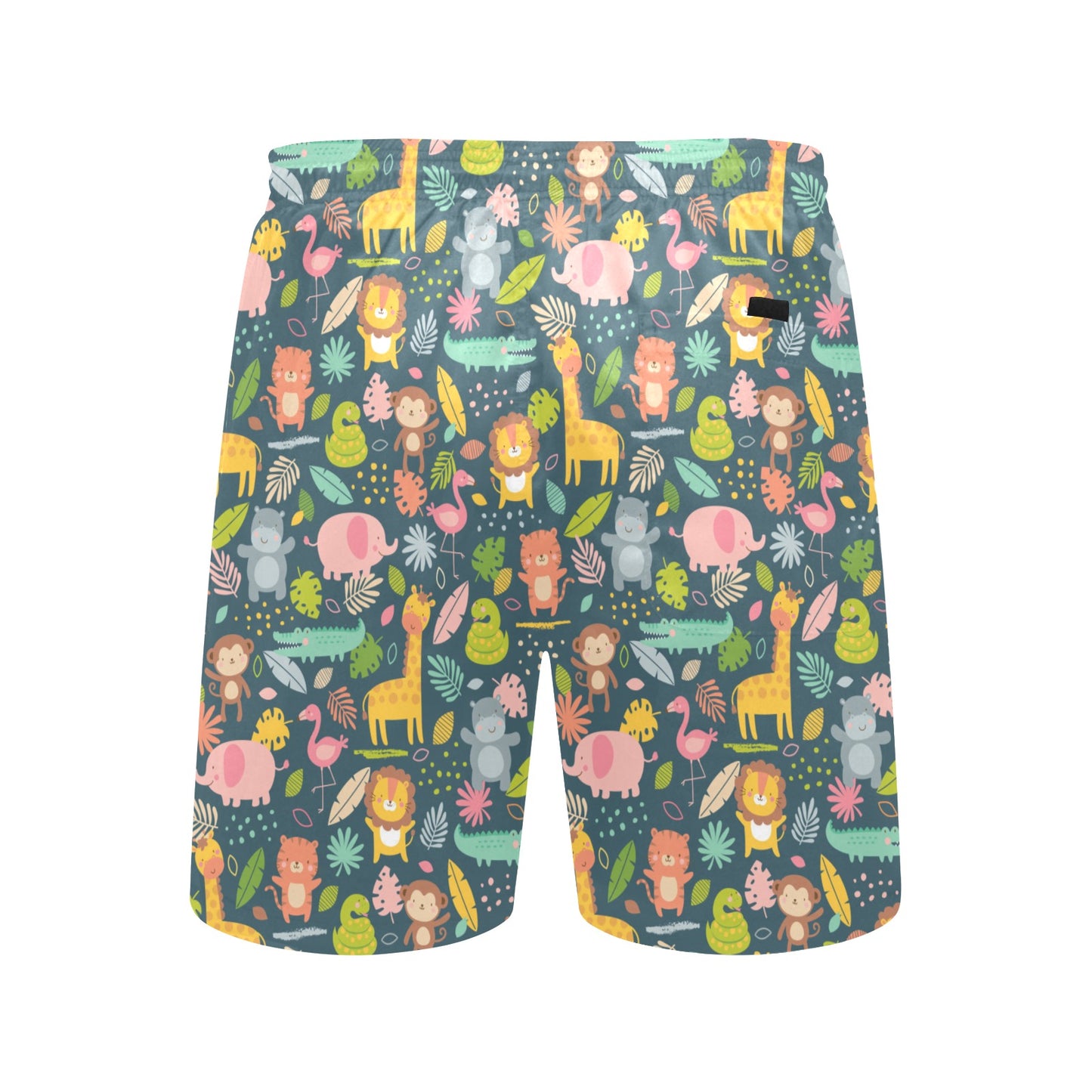 Safari Animal Cartoon Print Design LKS305 Men's Swim Trunks Beach Shorts