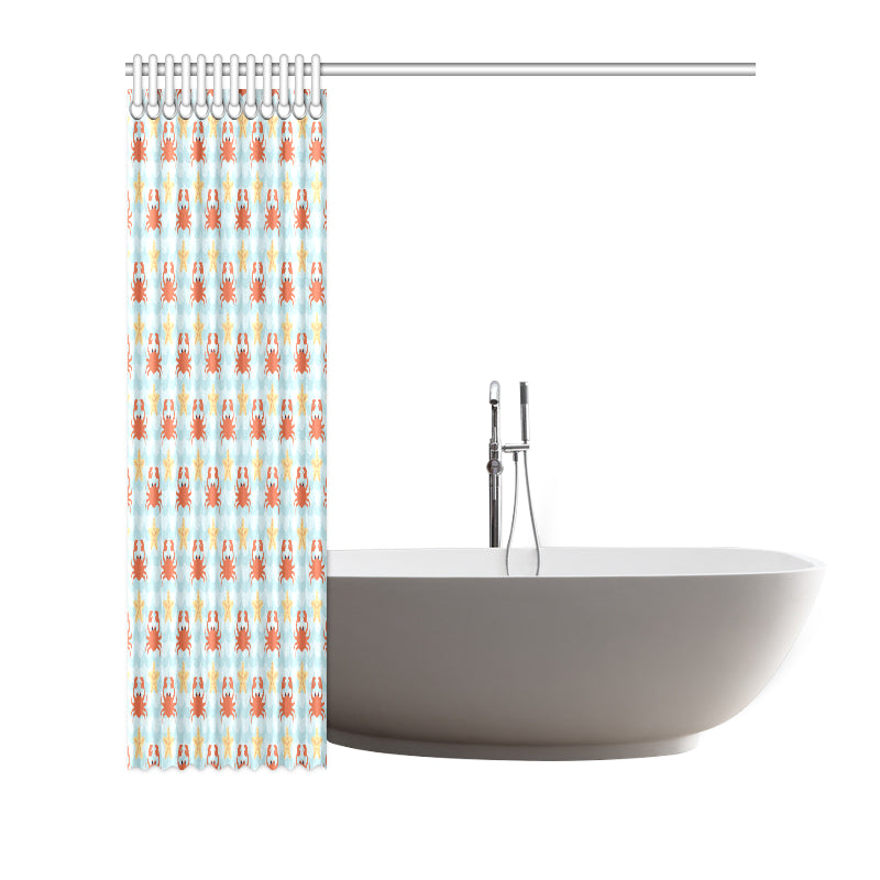 Crab Pattern Print Design 03 Shower Curtain