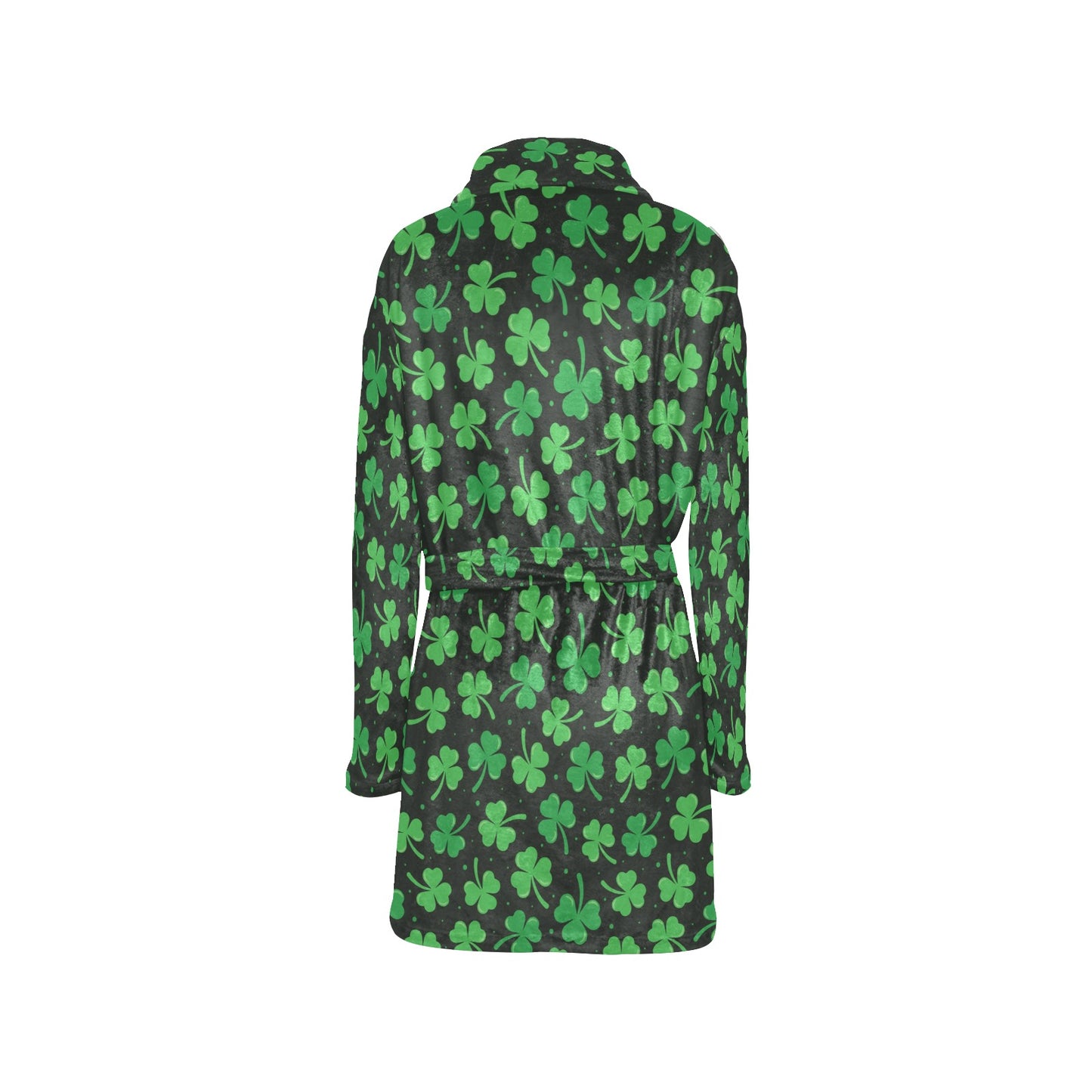 Clover Pattern Print Design 04 Women's Fleece Robe
