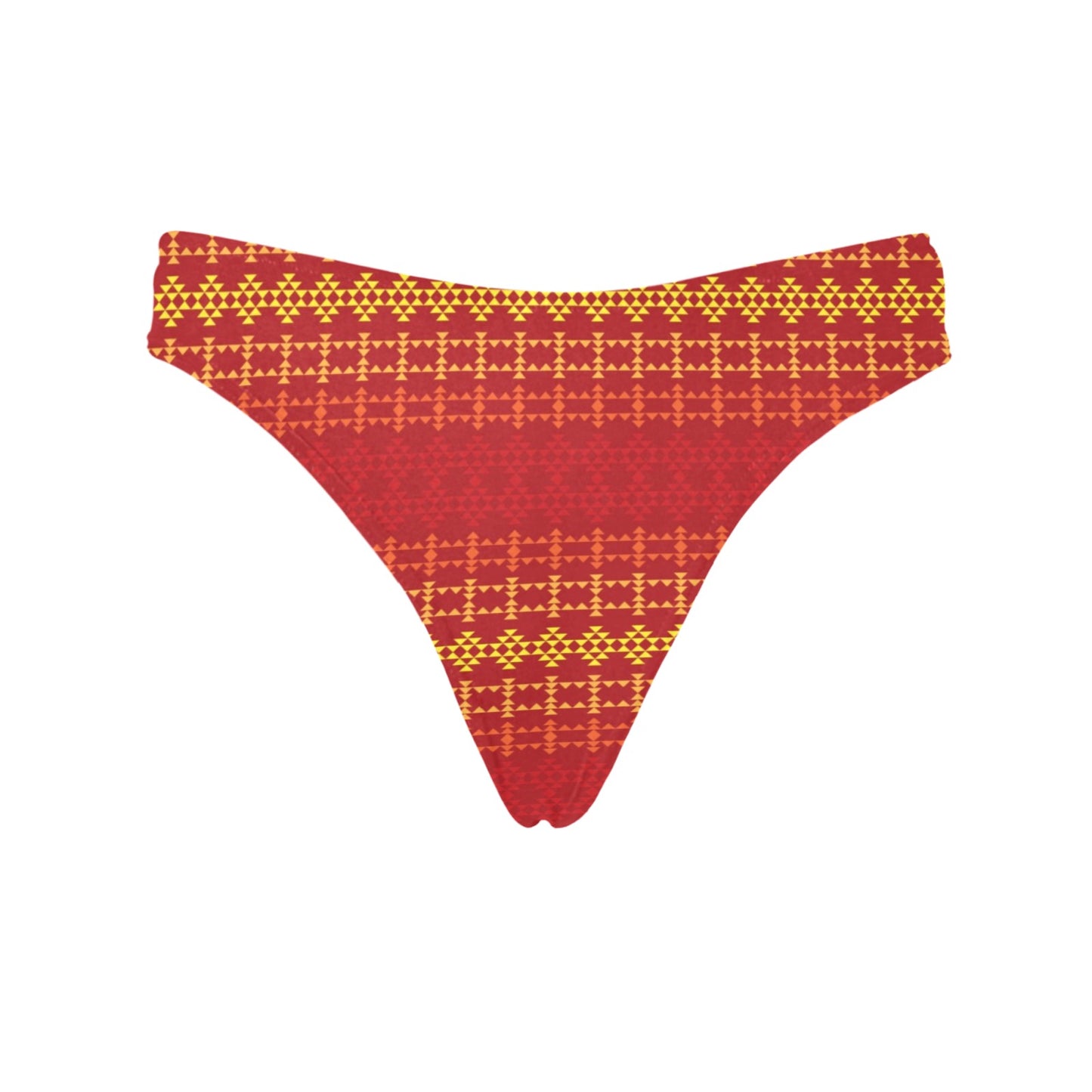 Southwest Red Gold Design Themed Print Women's Thongs
