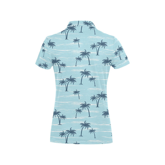 Palm Tree Pattern Print Design PT04 Women's Polo Shirt