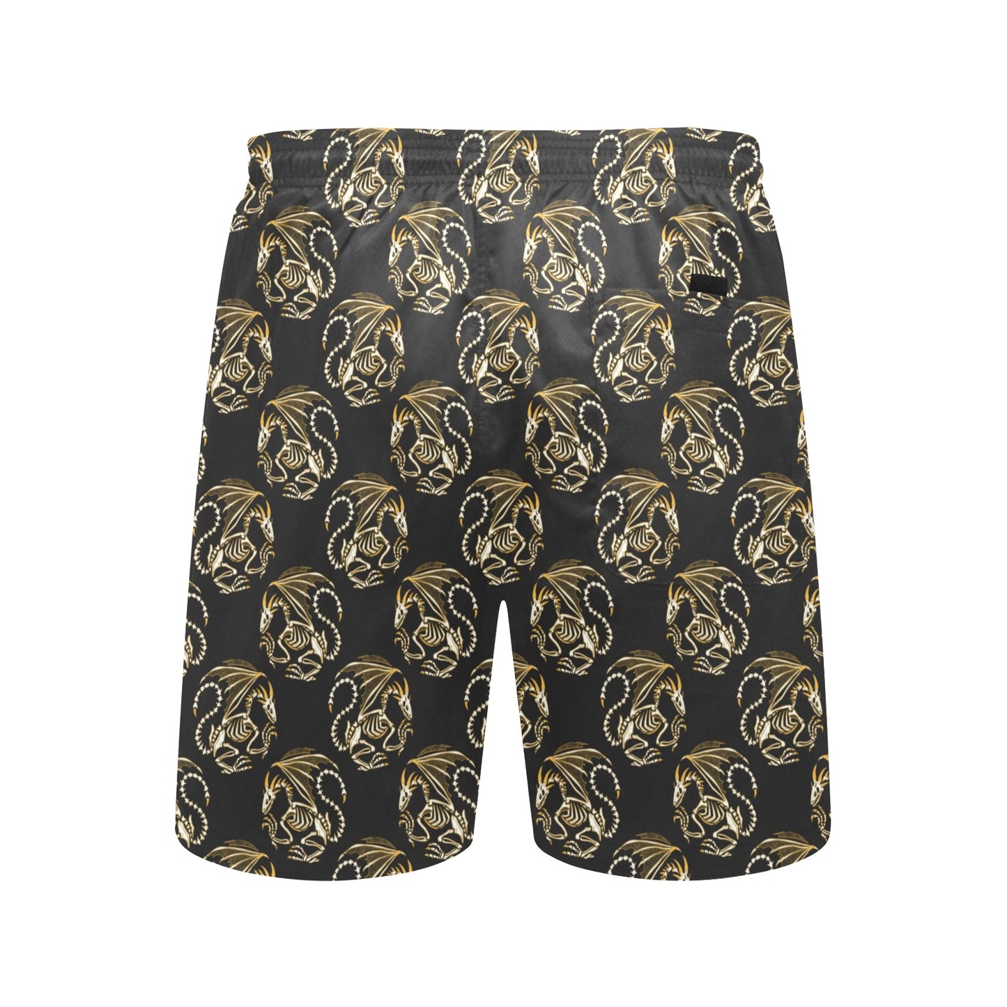 Skeleton Dragon Print Design LKS306 Men's Swim Trunks Beach Shorts