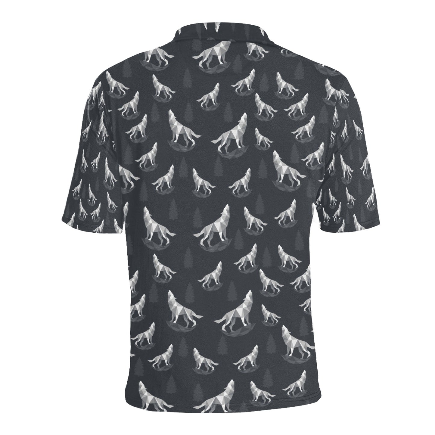 Wolf Print Design LKS303 Men Polo Shirt