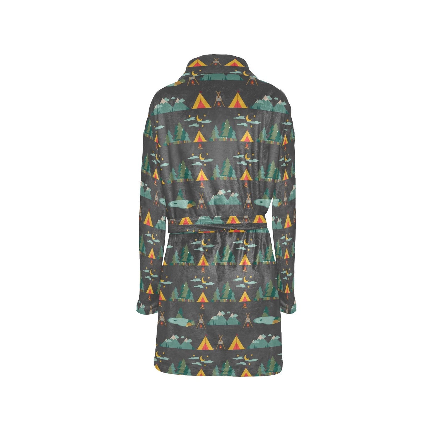 Camping Tent Pattern Print Design 03 Women's Fleece Robe