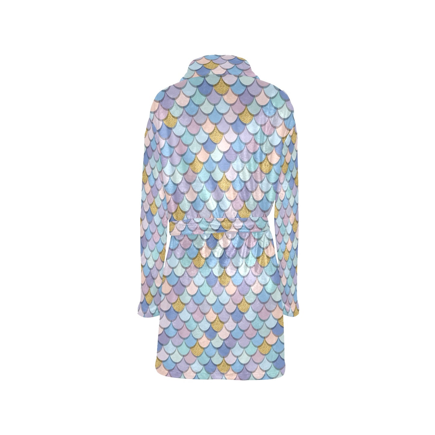 Mermaid Scales Pattern Print Design 05 Women's Fleece Robe