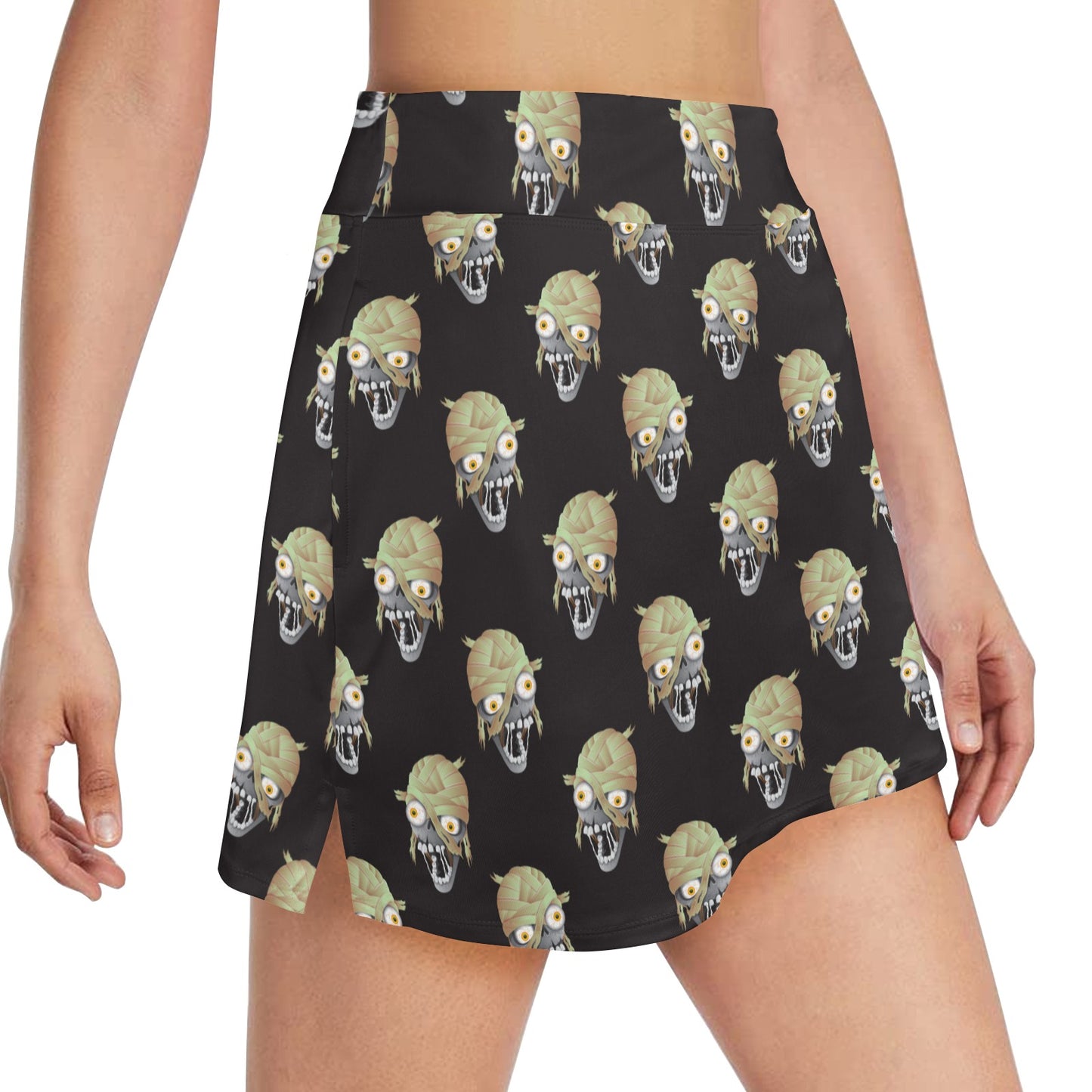 Mummy Print Design LKS304 Women's Golf Skirt with Pocket