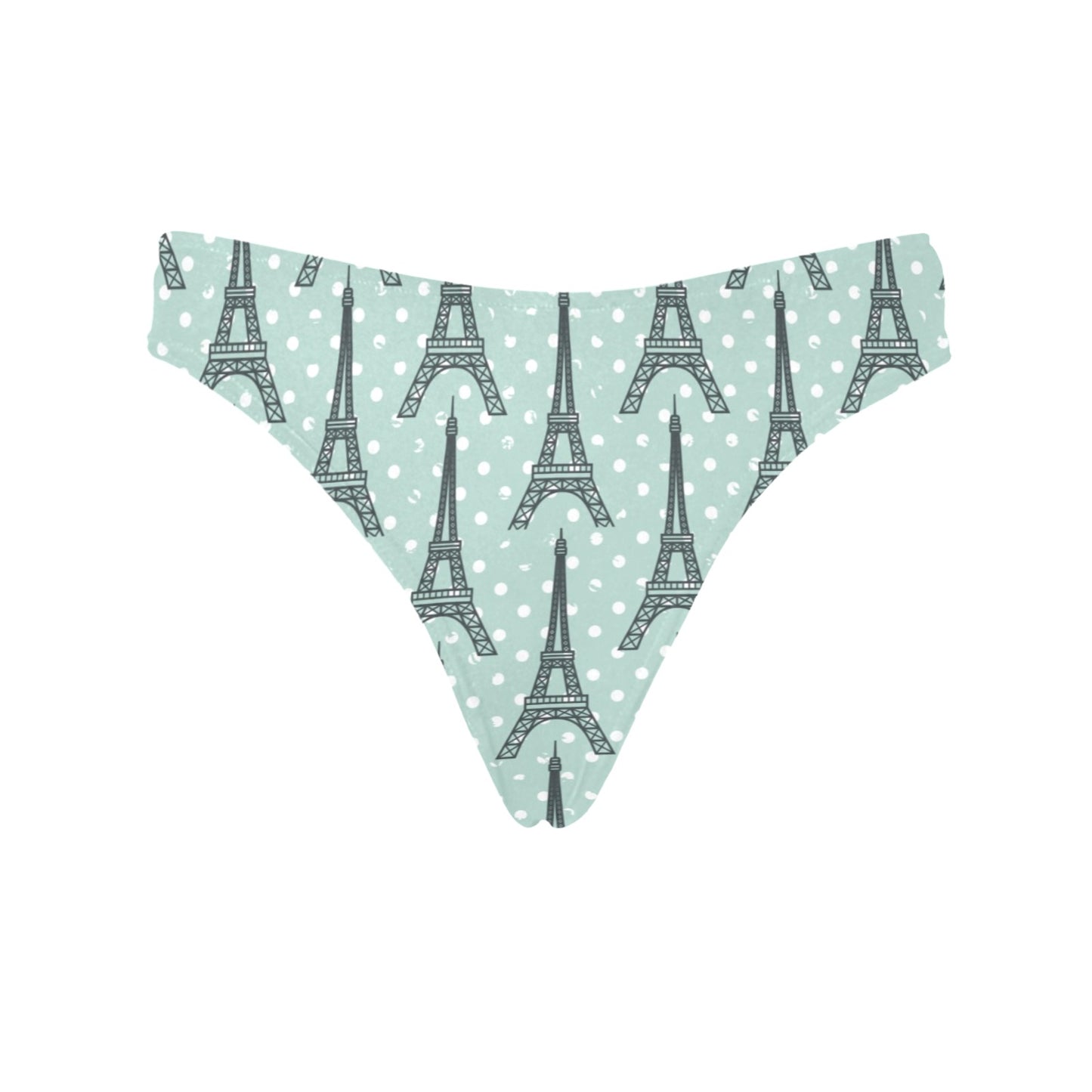 Eiffel Tower Polka Dot Print Women's Thongs