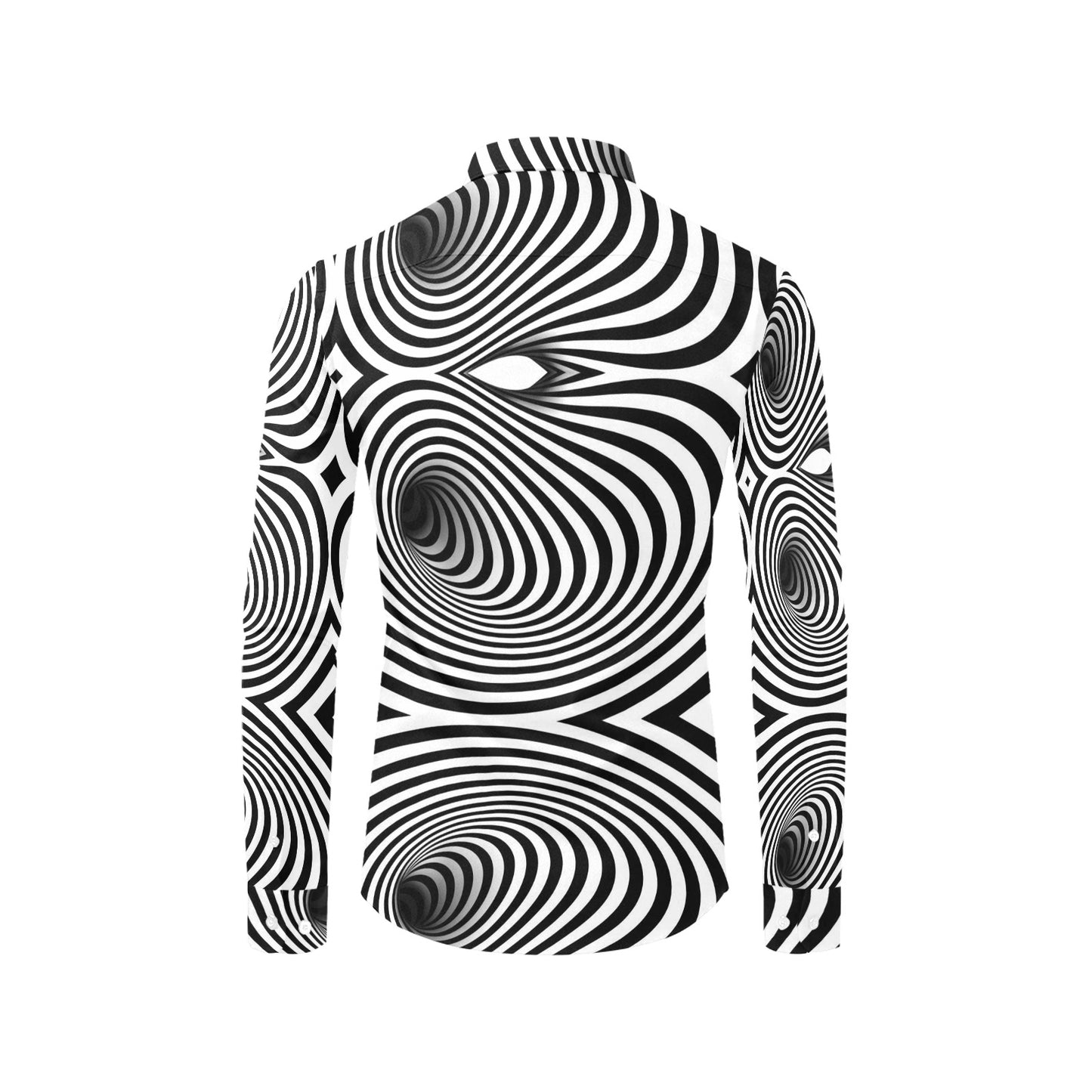Vortex Print Design LKS303 Men's Long Sleeve Dress Shirt