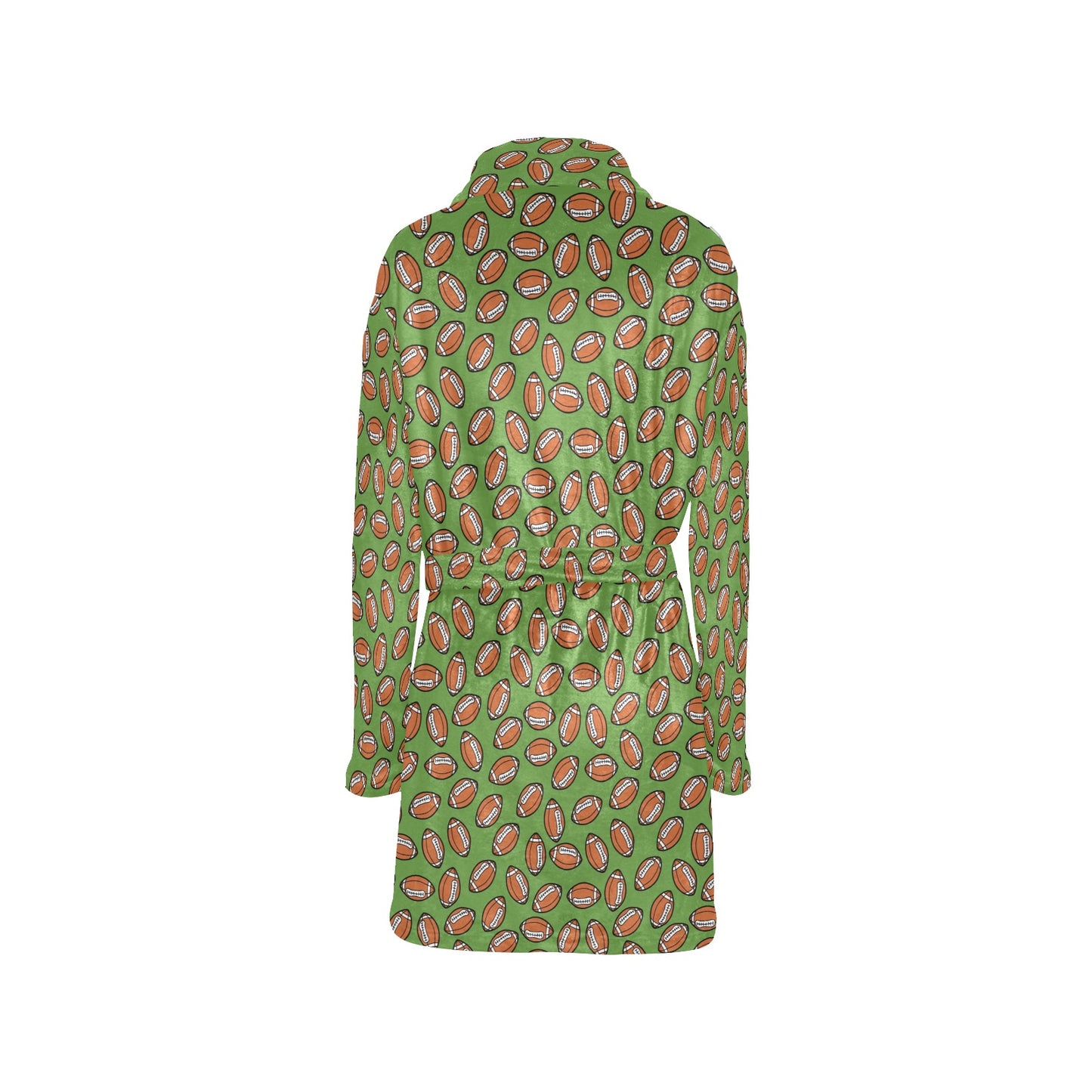 American Football on Green Design Women's Fleece Robe