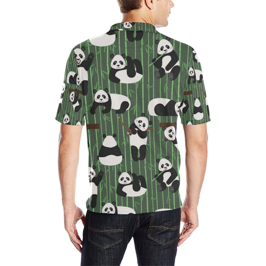 Panda Pattern Print Design A04 Men Polo Shirt