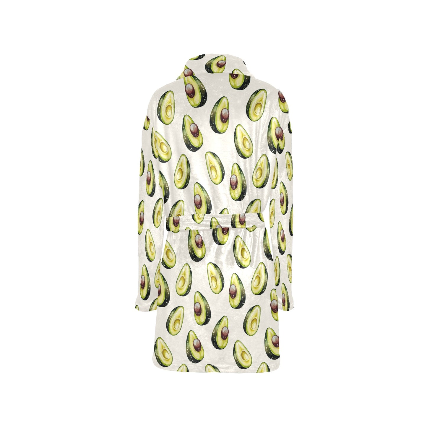 Avocado Pattern Print Design 01 Women's Fleece Robe