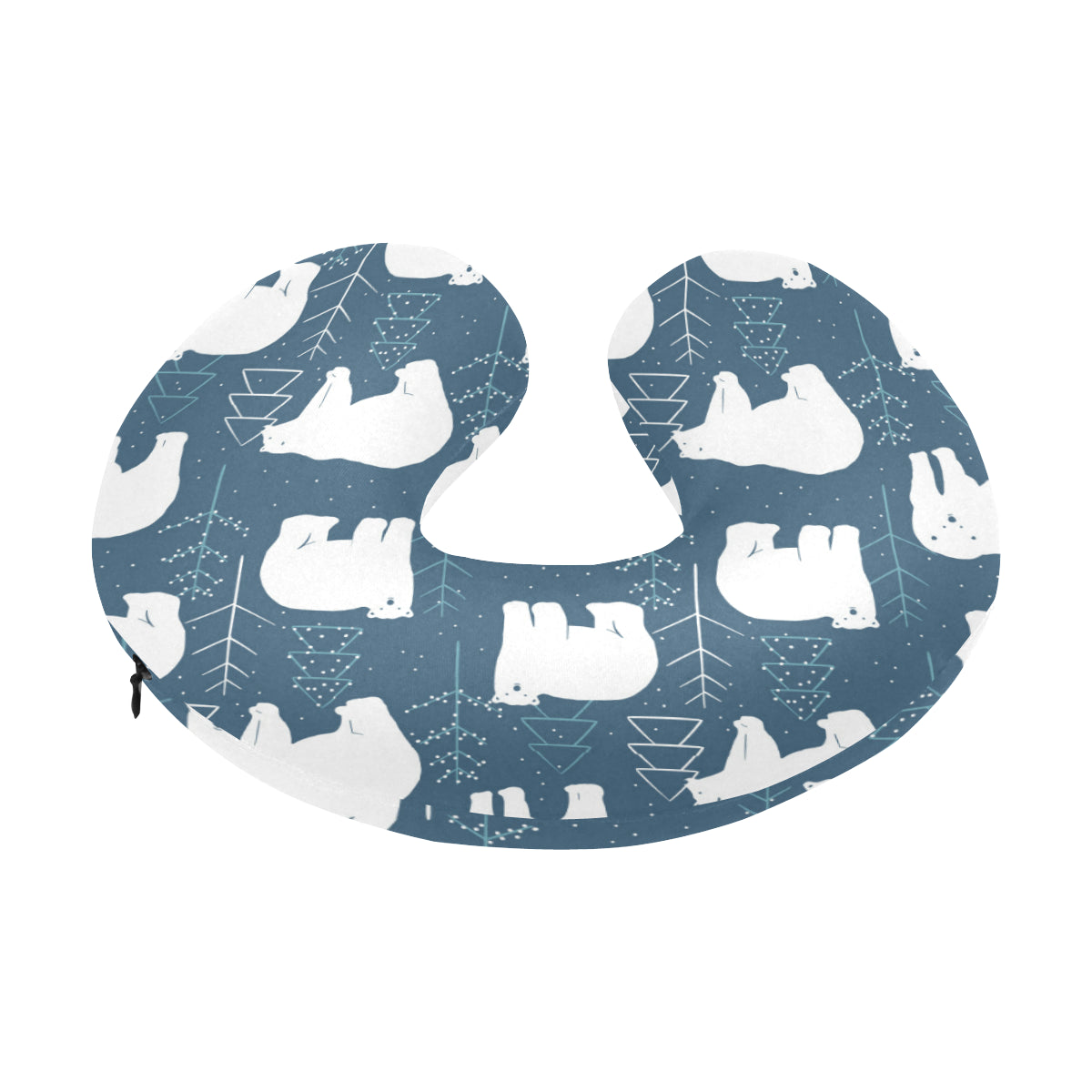 Polar Bear Pattern Print Design A01 U-Shaped Travel Neck Pillow