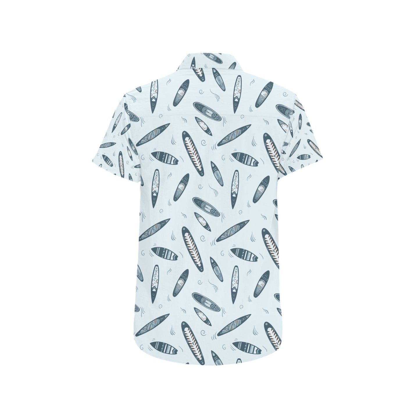 Surfboard Print Design LKS306 Men Short Sleeve Button Up Shirt