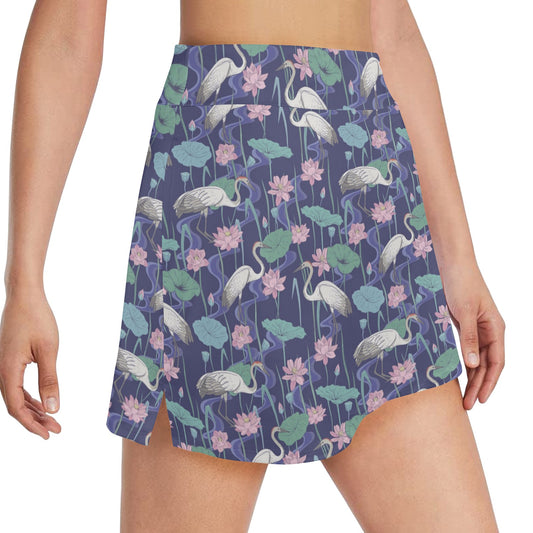 Water Lily Print Design LKS306 17" Golf & Pickleball Skort with Pockets
