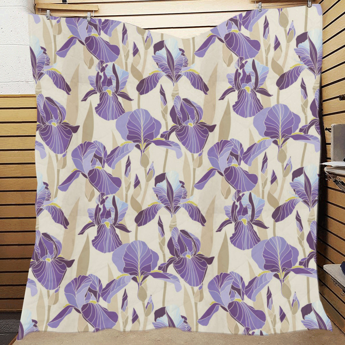 Iris Pattern Print Design IR02 Premium Quilt
