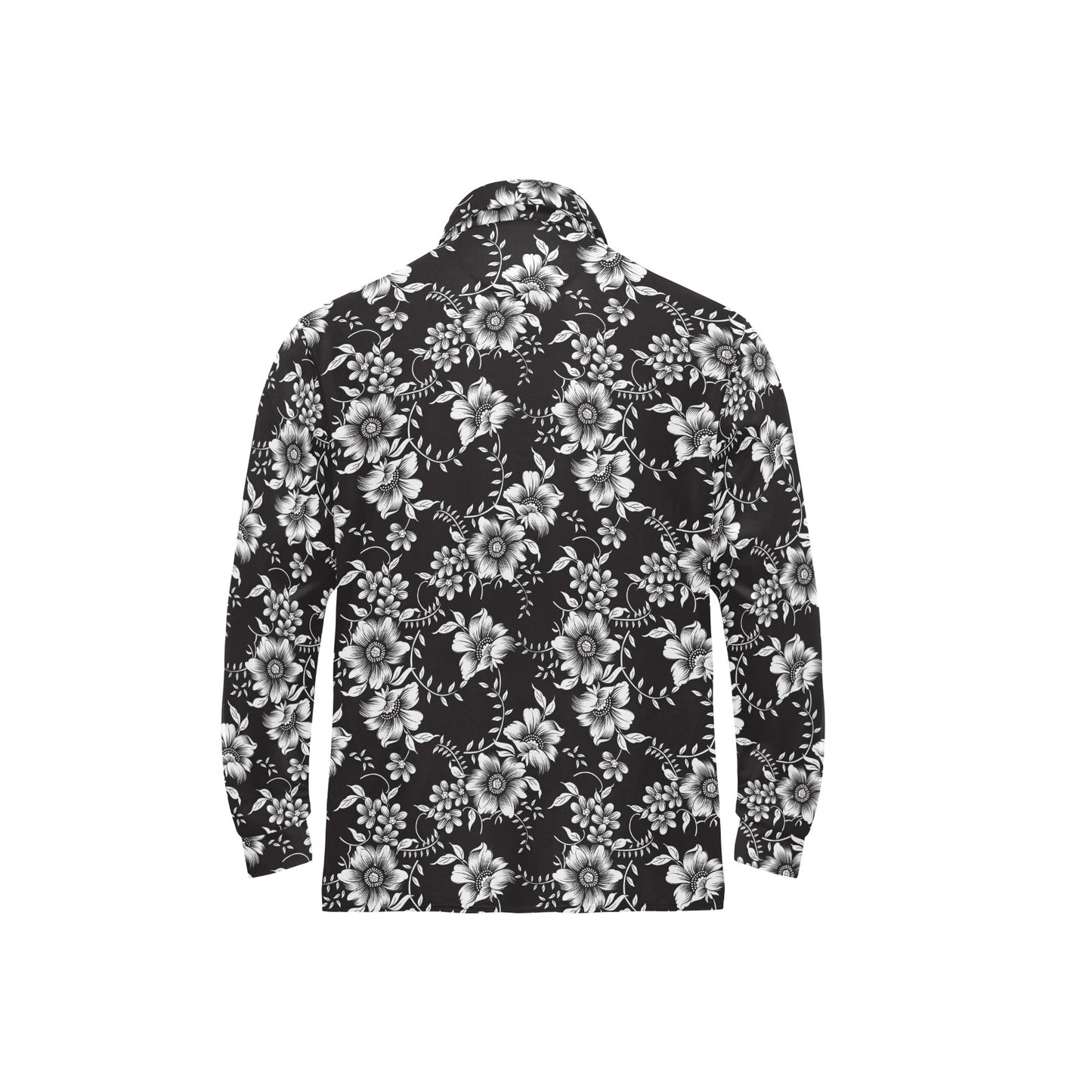 Gerberas Pattern Print Design GB02 Long Sleeve Polo Shirt For Men's