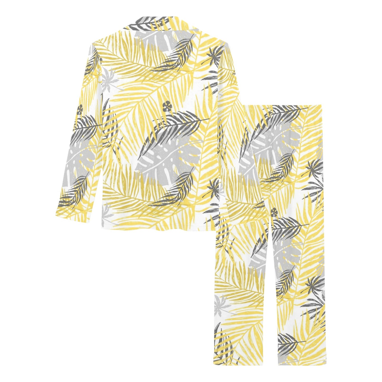 Palm Leaves Pattern Print Design PL012 Women's Long Pajama Set