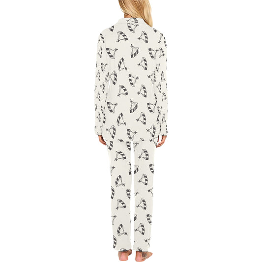 Skydiver Print Design LKS301 Women's Long Pajama Set