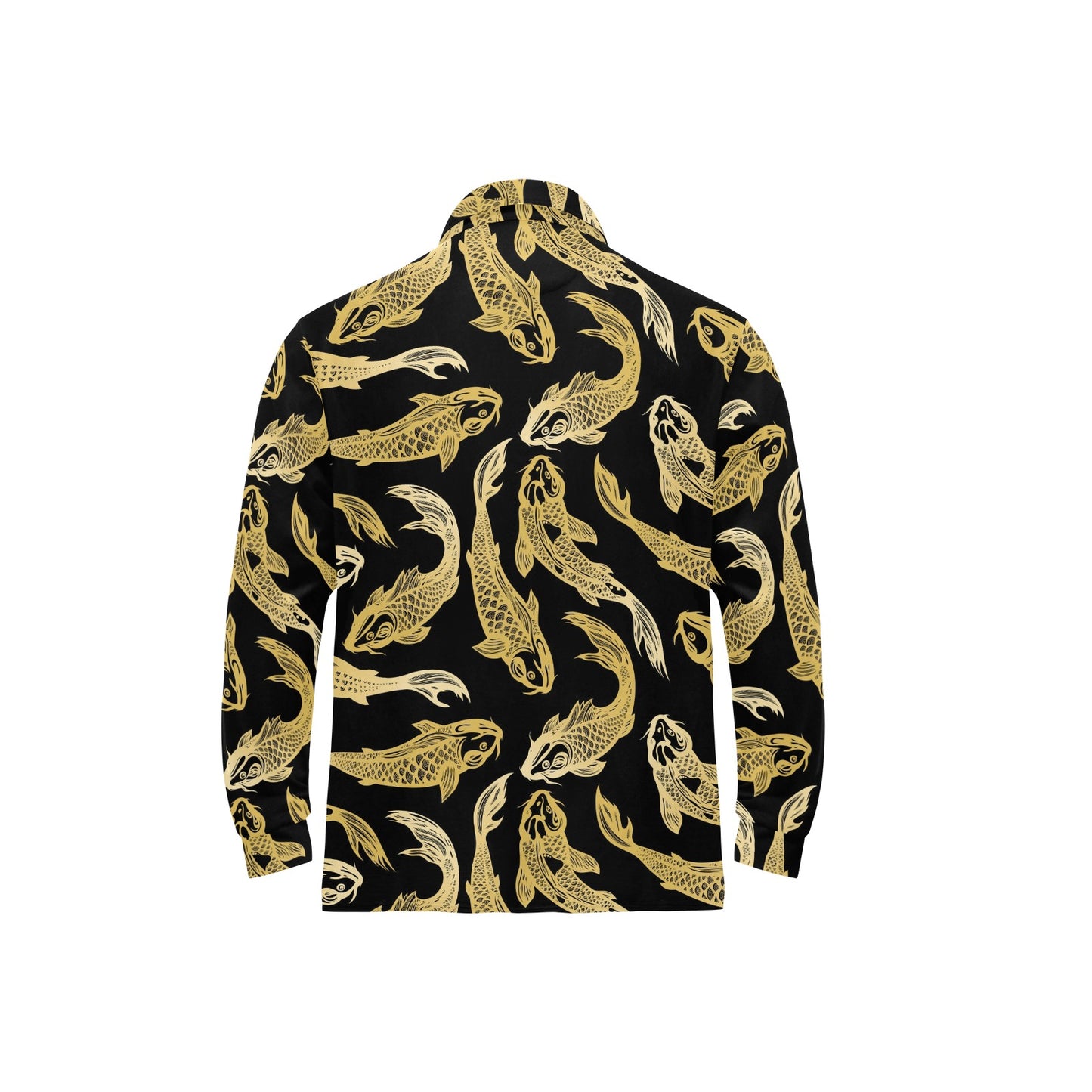 KOI Fish Pattern Print Design 03 Long Sleeve Polo Shirt For Men's