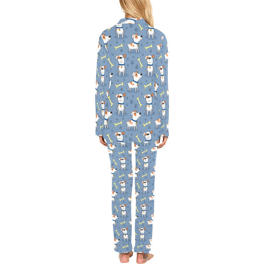 Bull Terriers Pattern Print Design 04 Women's Long Pajama Set